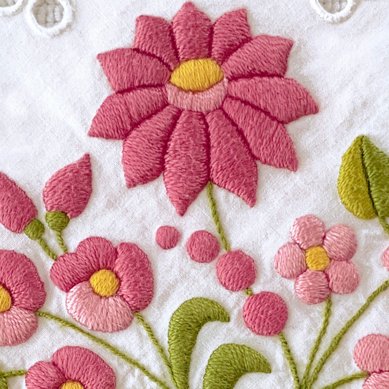 Pink Cosmos Flower Embroidery Kit Flowers Embroidery Kit Botanical