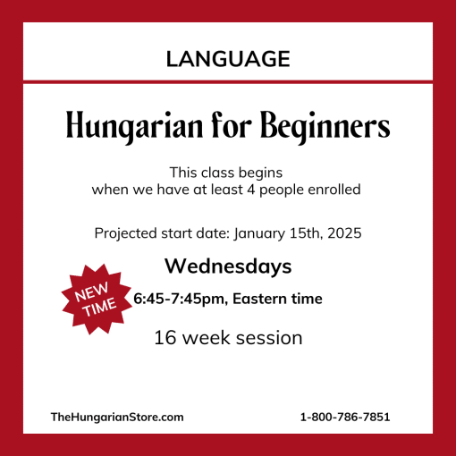 Hungarian for Beginners Wednesday Evenings