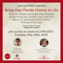 Family History Writing Inspiration Session May 20th