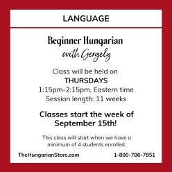 Hungarian for Beginners Thursday Afternoons