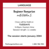 Hungarian for Beginners Tuesday Evenings